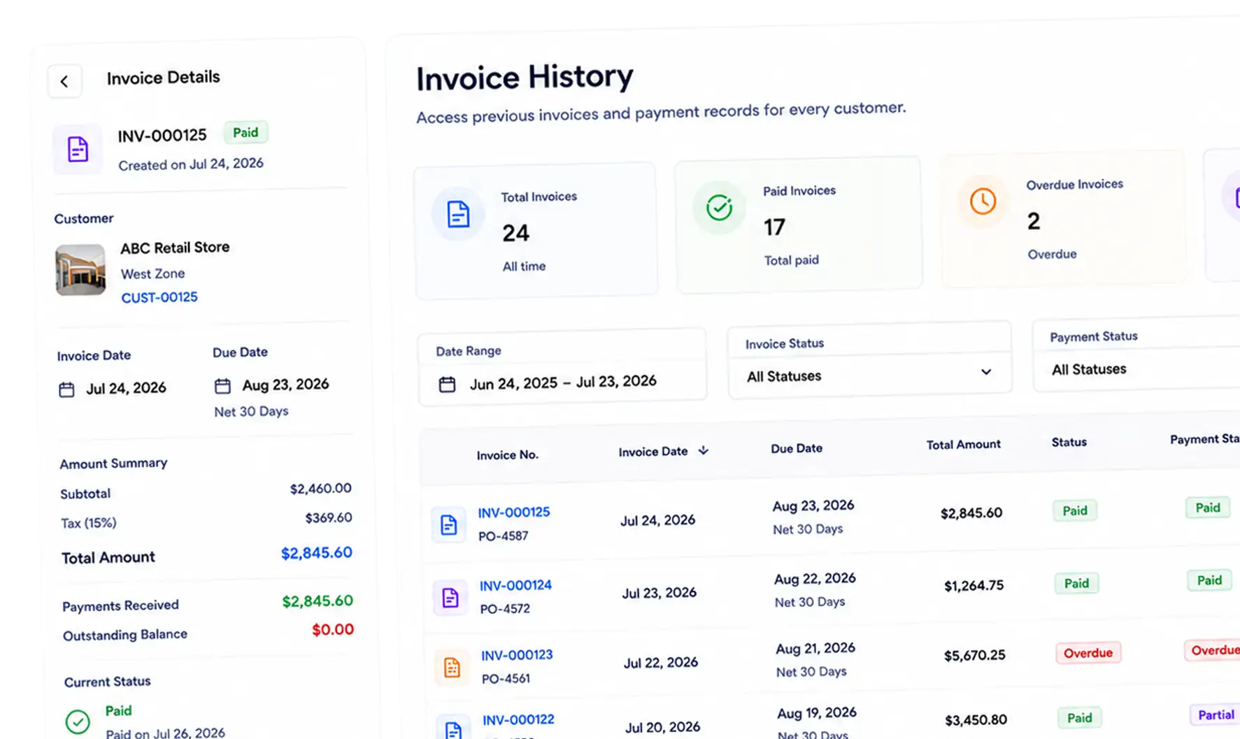 Invoice History