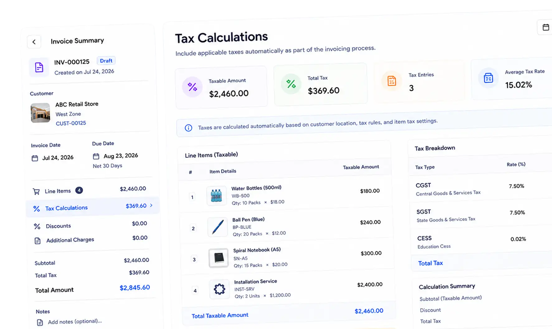 Tax Calculations